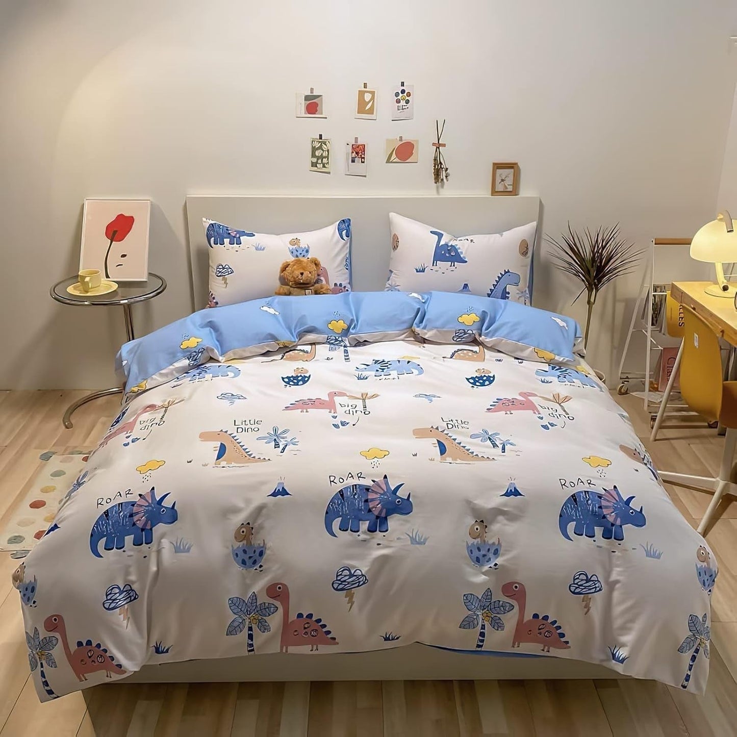 Sengetøj til børn drenge med forskellige mønstre, 100% bomuld Sengetøj - børn Naty Shop Hvid Med farveblyantstegning 100 X 135 cm
