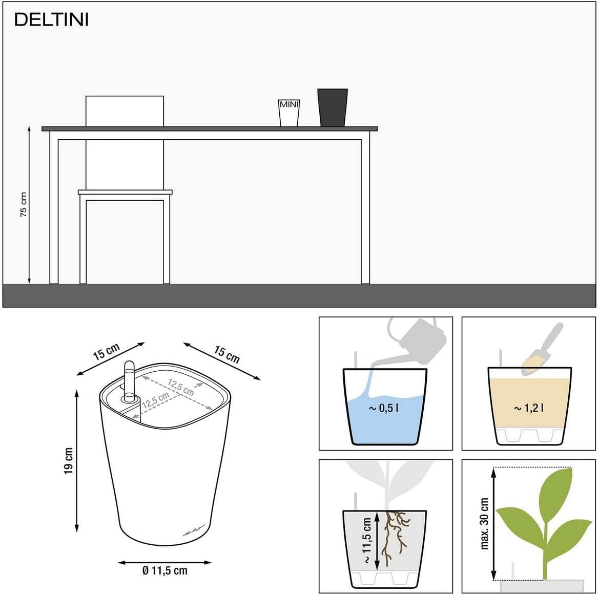 LECHUZA DELTINI blank hvid 14900