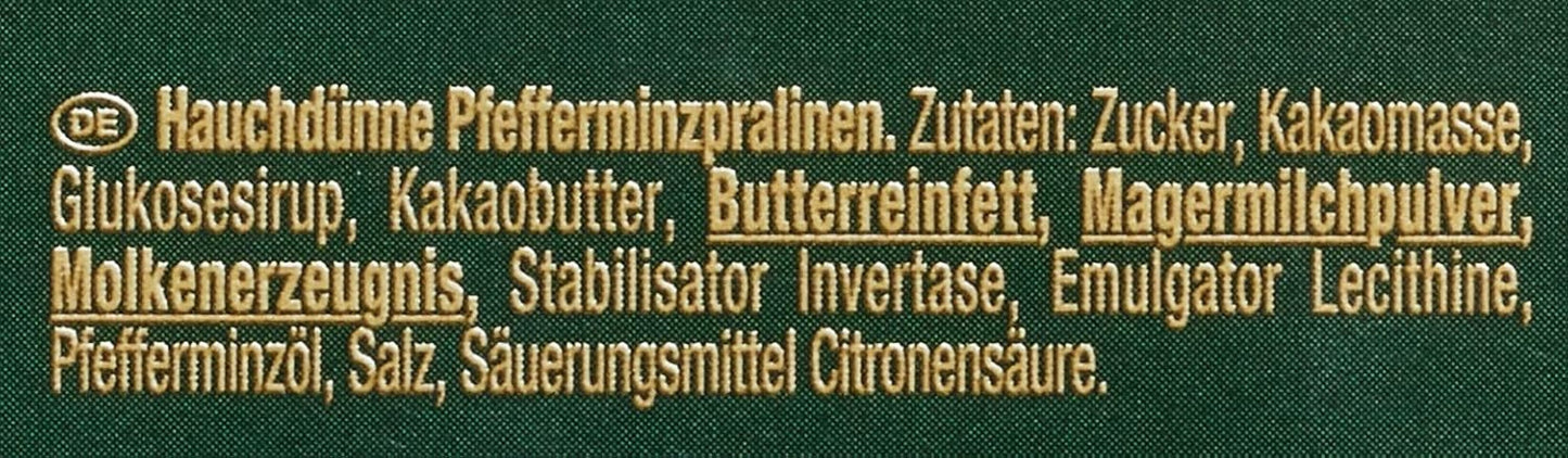 NESTLÉ AFTER EIGHT Tynde mørke chokoladefirkanter med myntecremefyld til feinschmeckere Pakke med 5 (1 x 200 g)
