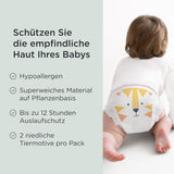 Kit & Kin Premium bleer, størrelse 4 (9-14 kg), 128 count, plantebaseret og allergivenlig, pålidelig lækagebeskyttelse, vegansk og grusomhedsfri