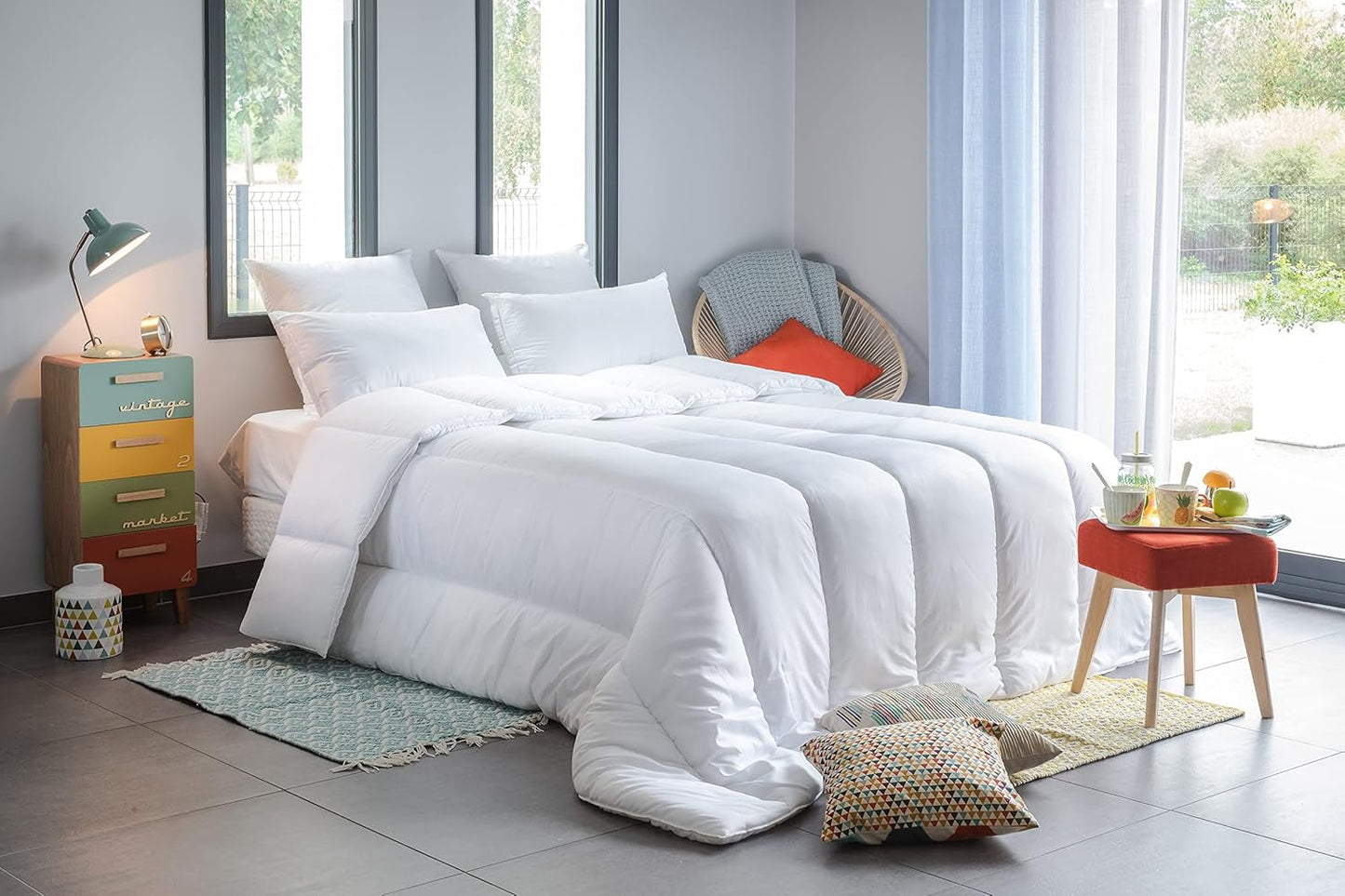 Serenité-dyne - Antimidebehandling - Hærdet 300 G/M² - 240 X 220 Cm - Til dobbeltseng - Kan maskinvaskes, hvide Naty Shop-dyner og dyner Standardtitel