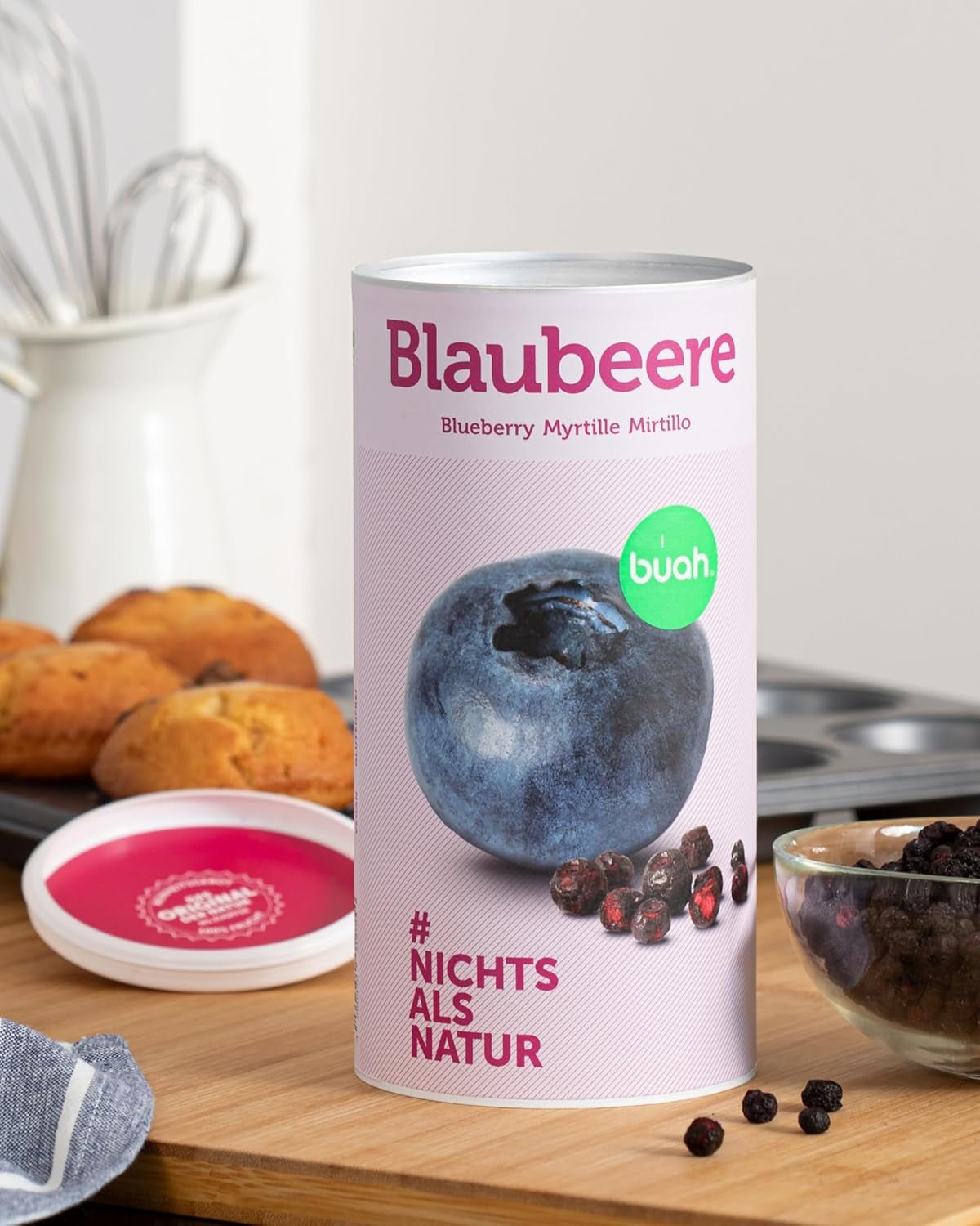 Frysetørrede økologiske blåbær BUAH® | Frysetørrede økologiske blåbær uden tilsat sukker | 100 % frysetørret frugt (vegansk, glutenfri, laktosefri) | Ideel snack (140 g) Naty Shop dehydrerede produkter