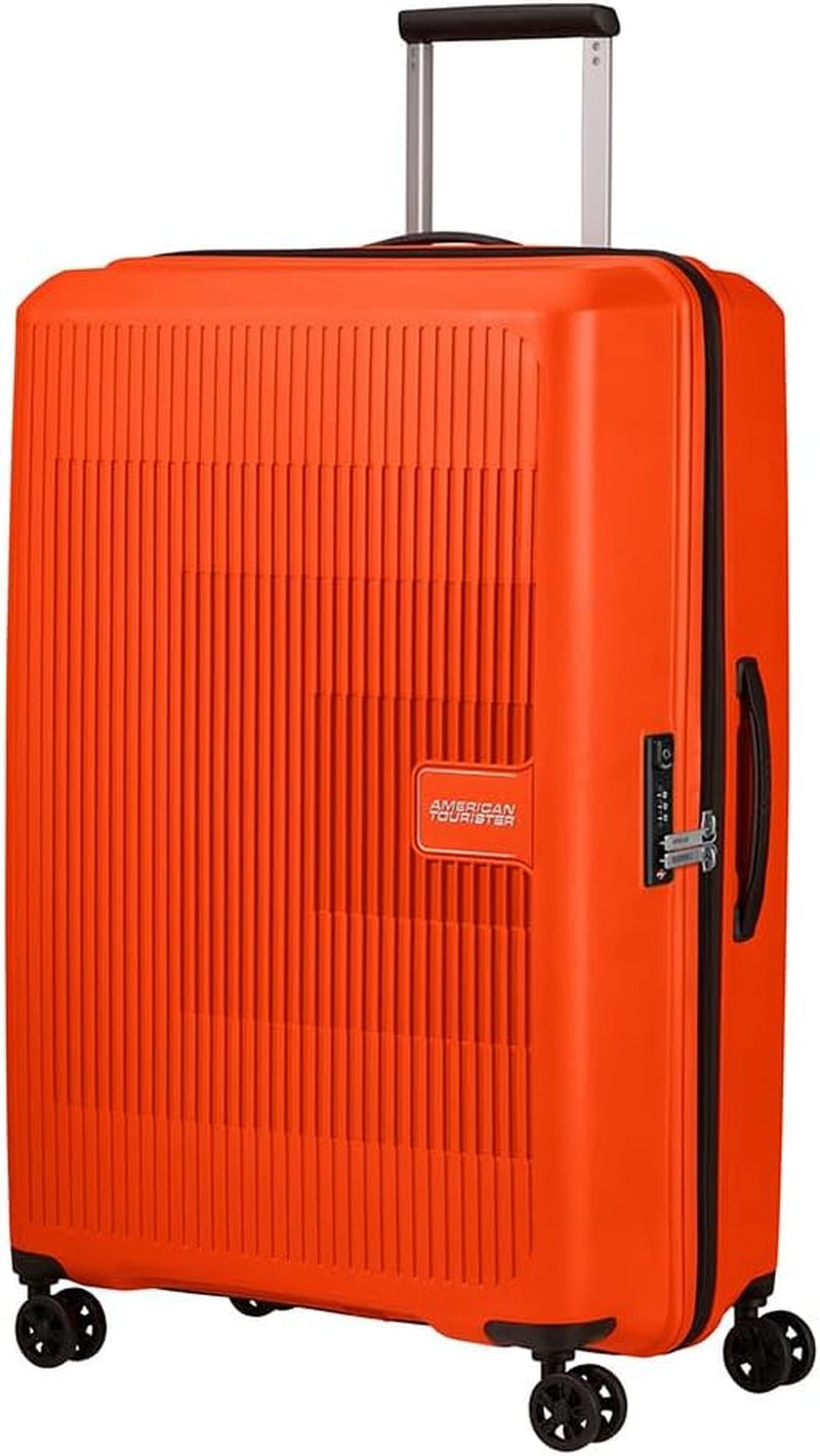 American Tourister Aerostep - Spinner L, udvidelig kuffert, 77 cm, 101,5/109 L, Orange (Bright Orange) Bagage og rejseudstyr Naty Shop