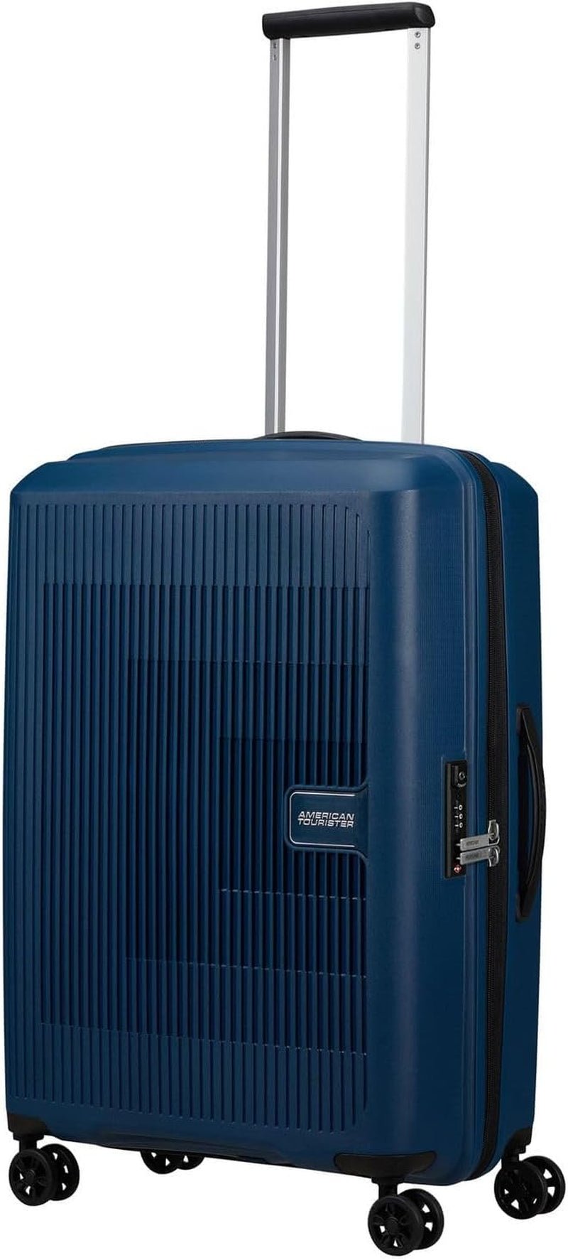 American Tourister Aerostep - Spinner L, udvidelig kuffert, 77 cm, 101,5/109 L, Orange (Bright Orange) Bagage og rejseudstyr Naty Shop Blue (Navy Blue) M (67 Cm - 66,5/72,5 L)