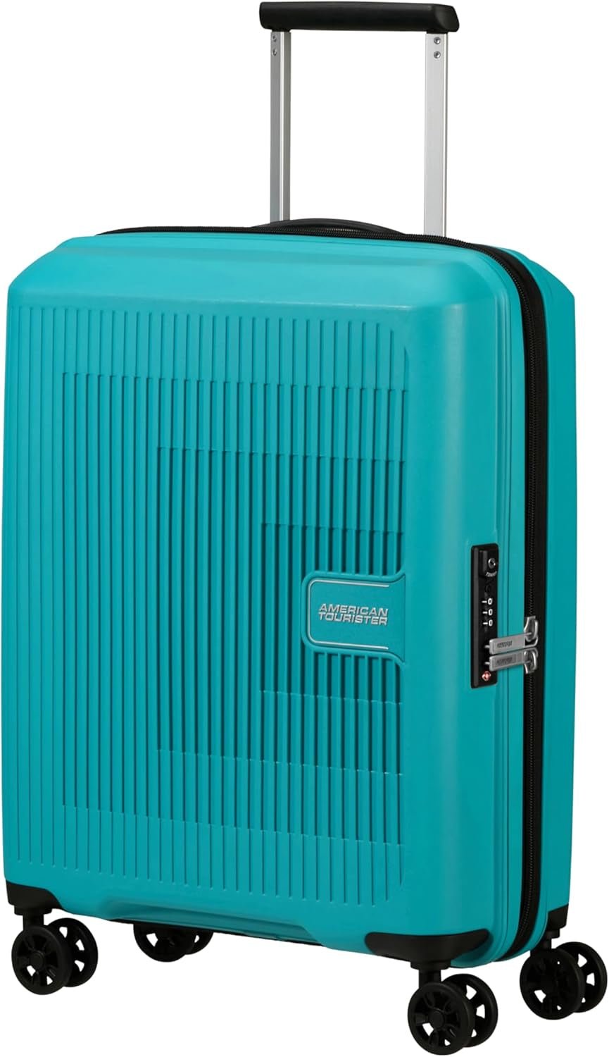 American Tourister Aerostep - Spinner L, udvidelig kuffert, 77 cm, 101,5/109 L, Orange (Bright Orange) Bagage og rejseudstyr Naty Shop Turkis (Tone Turkis) S (55 Cm - 36/40 L)
