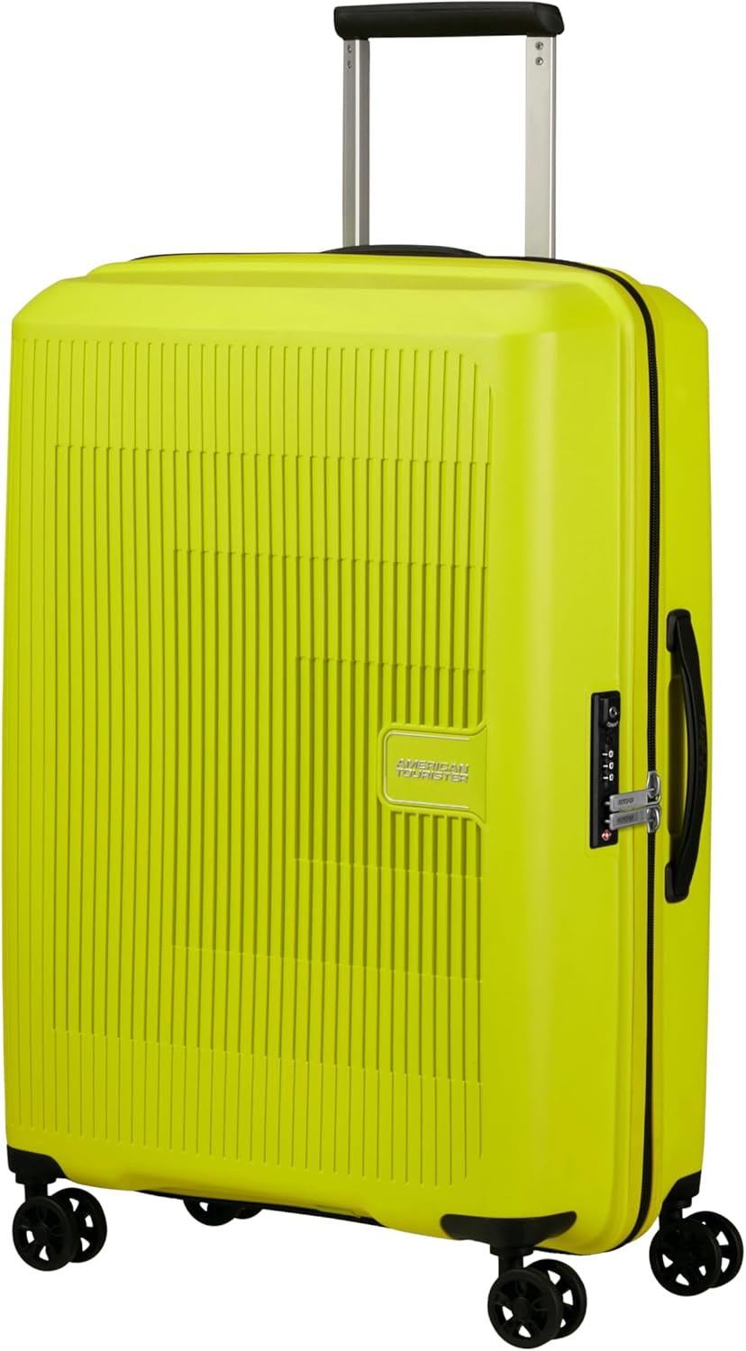 American Tourister Aerostep - Spinner L, udvidelig kuffert, 77 cm, 101,5/109 L, Orange (Bright Orange) Bagage og rejseudstyr Naty Shop Green (Light Lime) M (67 Cm - 66,5/72,5 L)