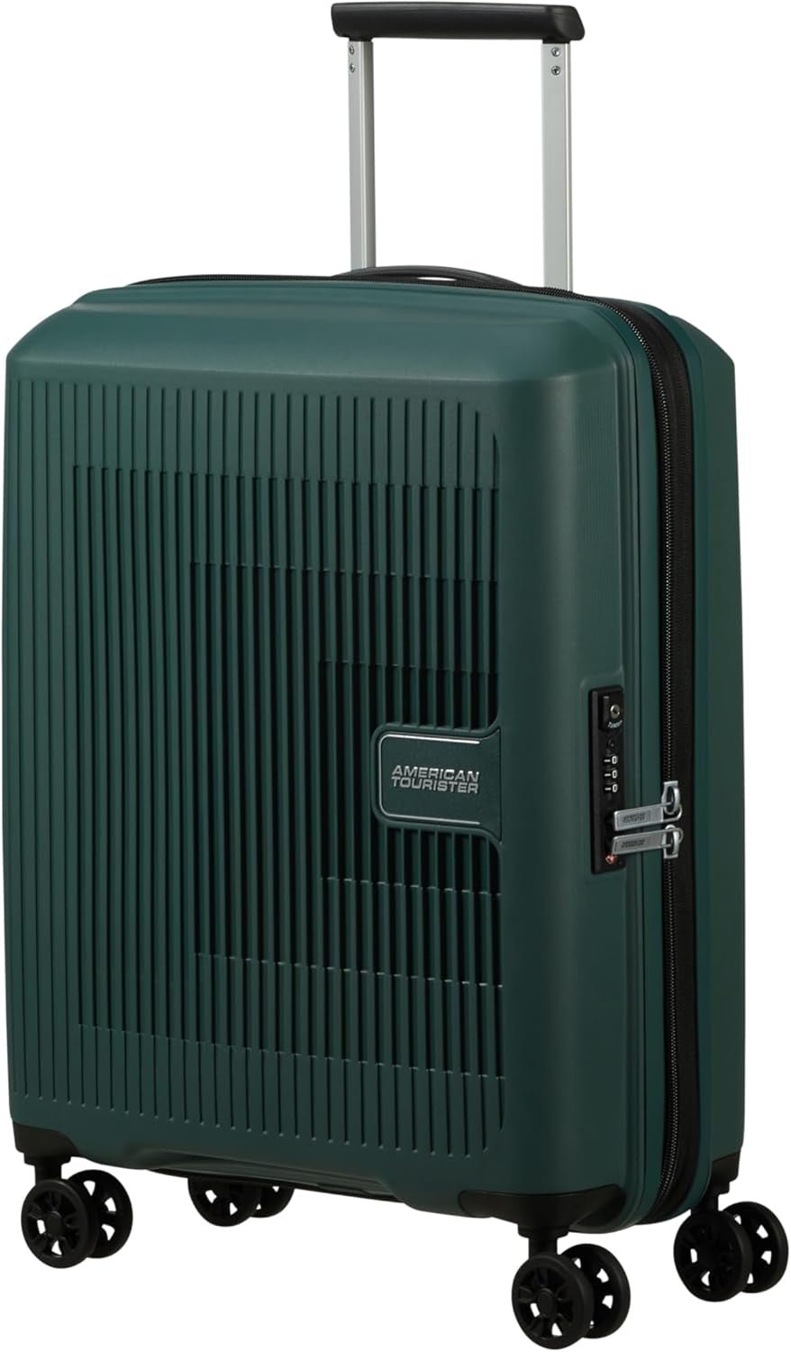 American Tourister Aerostep - Spinner L, udvidelig kuffert, 77 cm, 101,5/109 L, Orange (Bright Orange) Bagage og rejseudstyr Naty Shop Green (Mørk Skov) S (55 Cm - 36/40 L)