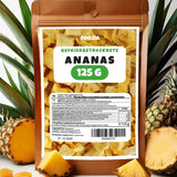 Frysetørret ananas 125g store stykker, Frysetørret frugt uden tilsætningsstoffer 100% ren - Naturlig tørret frugt - Tørret ananas, tørret frugt fra Foozia Dehydrerede produkter Naty Shop 125G