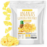 Frysetørret ananas 250g, store stykker, frysetørret frugt i skiver, usødet, frugtagtige ananasstykker, tørret ananas Dehydrerede produkter Naty Shop Standard titel