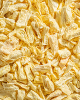 Frysetørret ananas BITS 100g store stykker til smoothie bowls, müsli, grød topping - frysetørret frugt uden tilsat sukker - tørret ananas - frugt fra NutriPur Dehydrerede produkter Naty Shop