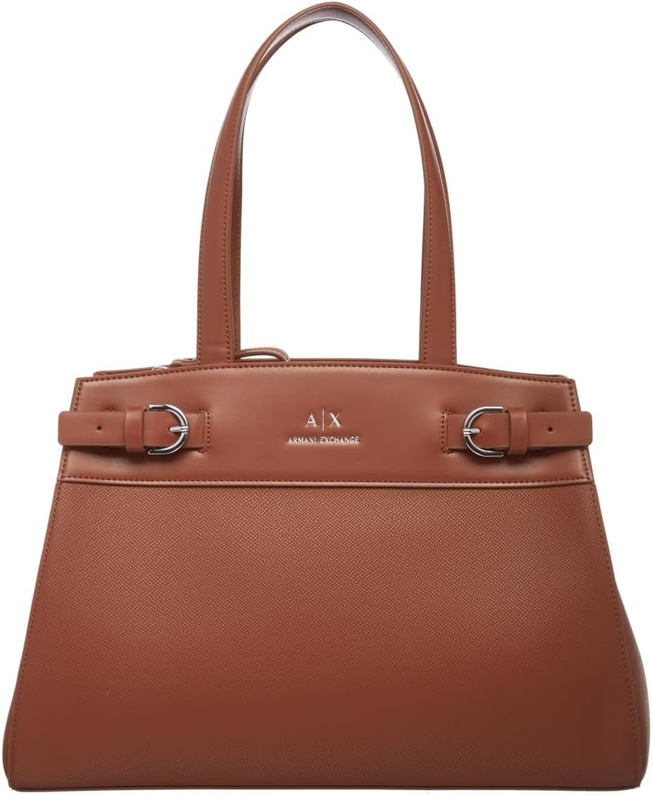 Armani Exchange Women's Essential, Milano 91, Double Bucke L Tote Bag Naty Shop Dame Tasker Lysebrun