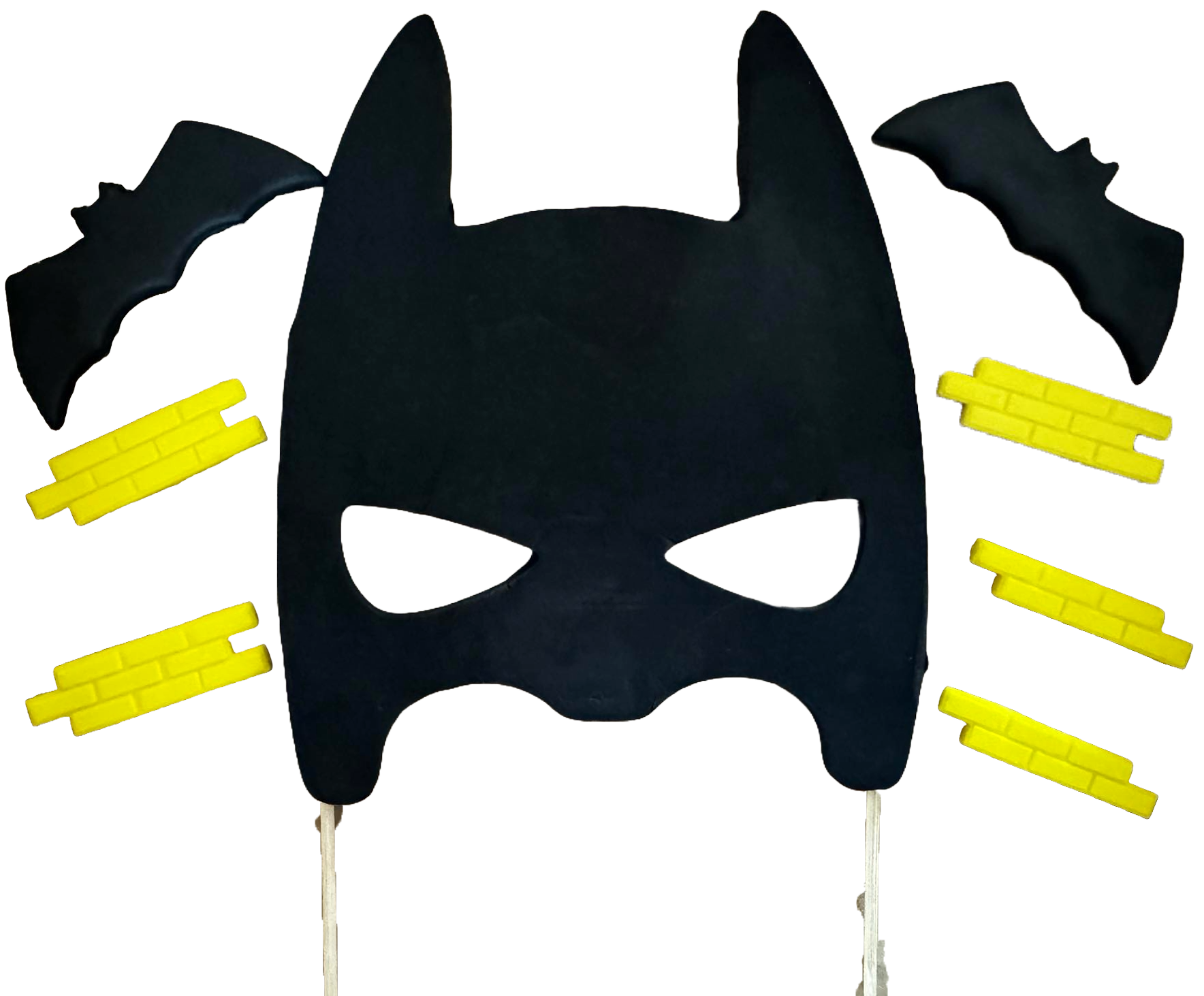 Sæt med 8 spiselige sukkerdekorationer, Batman Sugar Paste Decorations Naty Shop