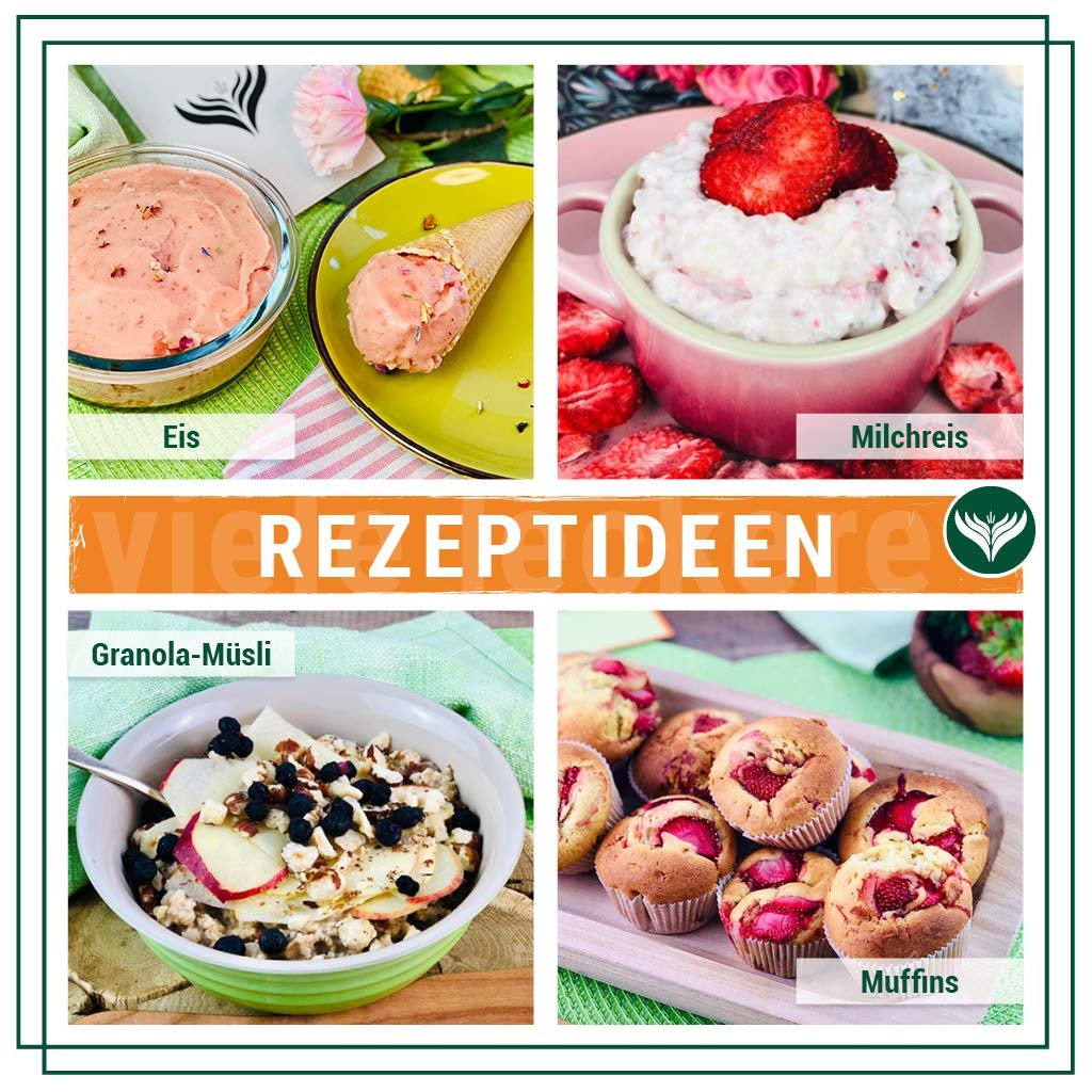Azafran frysetørrede jordbærskiver, naturlige tørrede jordbær i skiver 250g Tørrede produkter Naty Shop