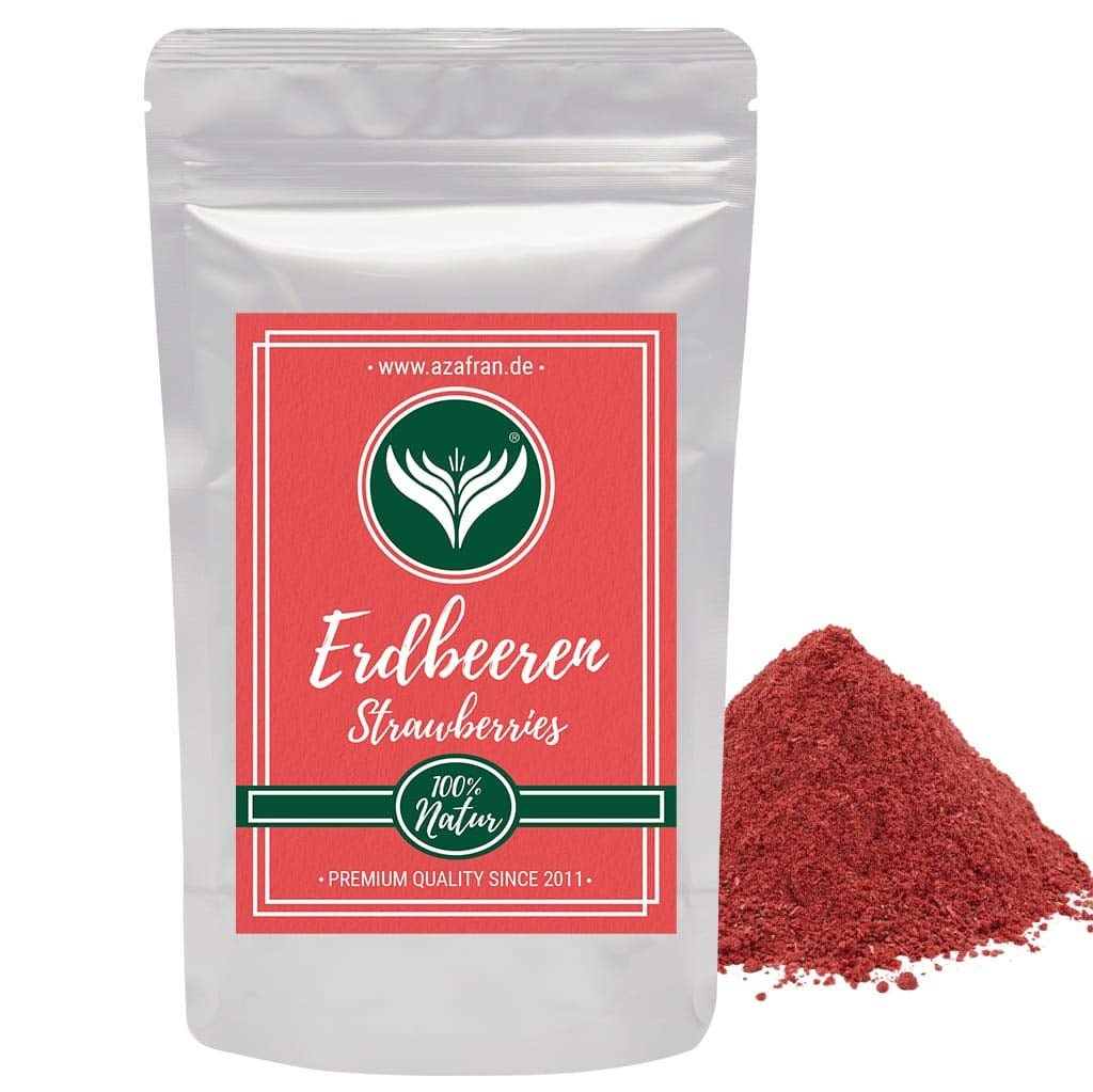 Azafran jordbærpulver, frysetørrede (kværnede) jordbær, jordbærpulver 250 g Dehydrerede produkter Naty Shop Standardtitel