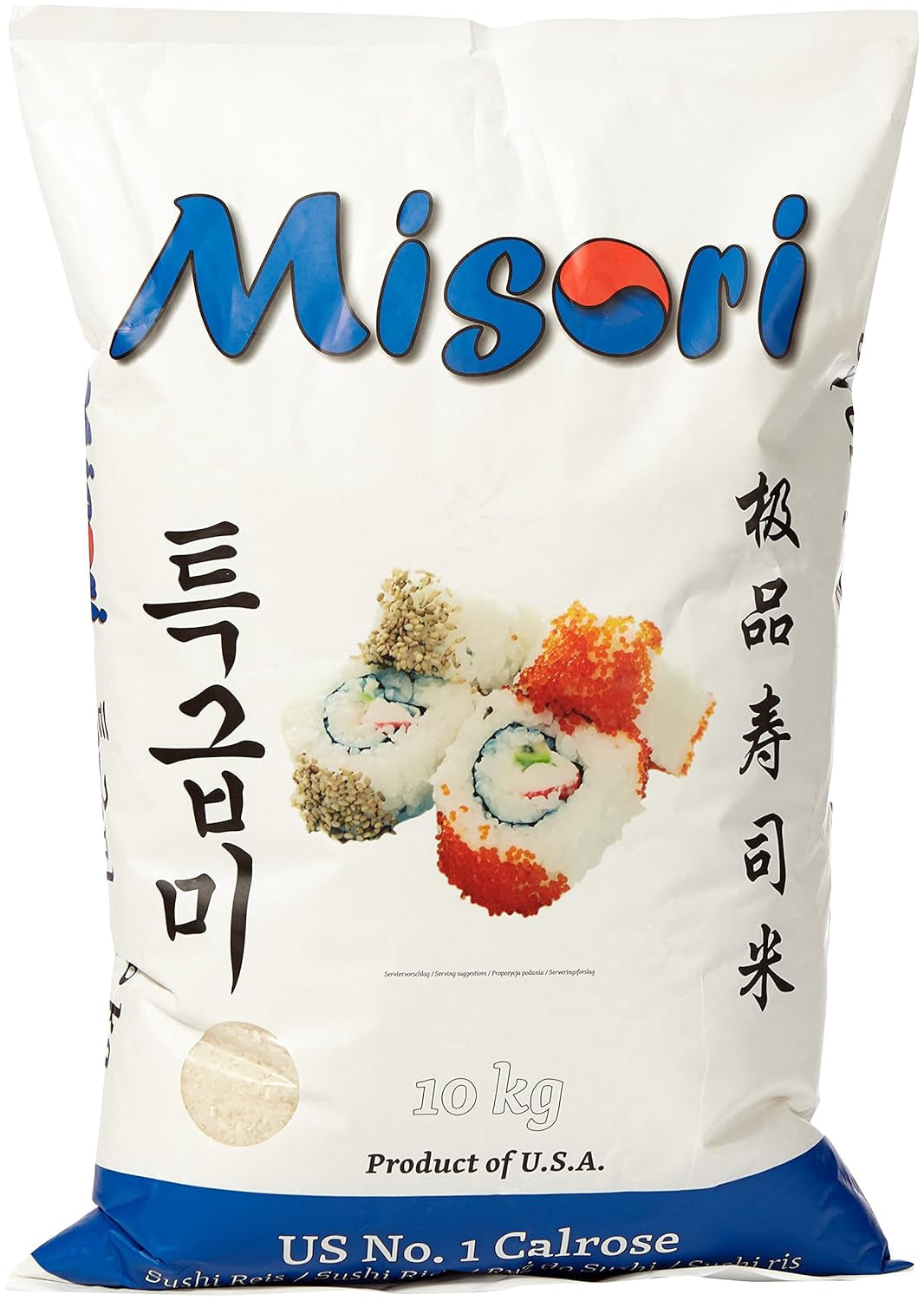 Calrose Rice / Ris til Sushi; Førsteklasses kvalitet, 1 pakke (1 x 10 kg pakke)