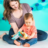 Bright Starts, Teethe & Read, Rangle Cloth Book Gribende Legetøj og Stof Dyre Billedbog, Rangle Book, Bidring, Beroligende tandkød, Legetøj til babyer og småbørn 3 måneders babylegetøj Naty Shop