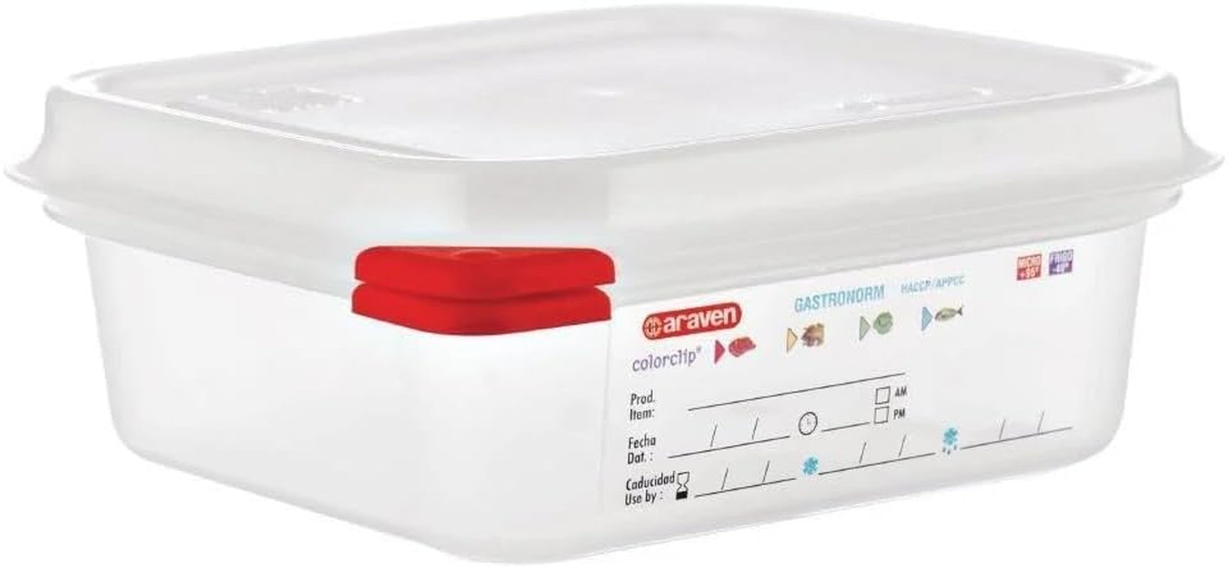 03350 PP Fødevarebeholder GN med låg, 1,1 l, 65 mm (4 stk.) Madkasser Naty Shop
