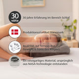 TEMPUR Memory Foam rejsepude, ergonomisk nakkepude, inklusive bæretaske, antracit, mål 25 x 31 x 10/7 cm