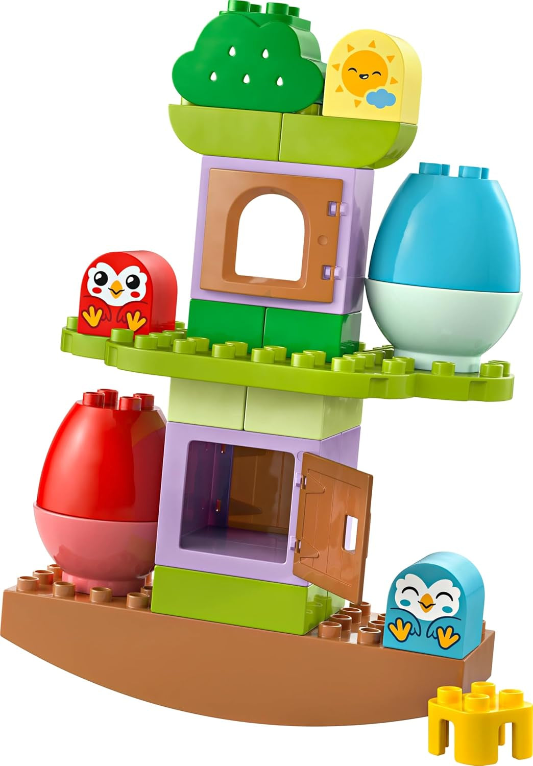 LEGO DUPLO træ til balancering og stabling, udviklingslegetøj, byggesæt til børn fra 18 måneder, kreativt legetøj til børn, pædagogisk legetøj med 2 legetøjsfugle 10440 Byggesæt Besuche den LEGO-Store