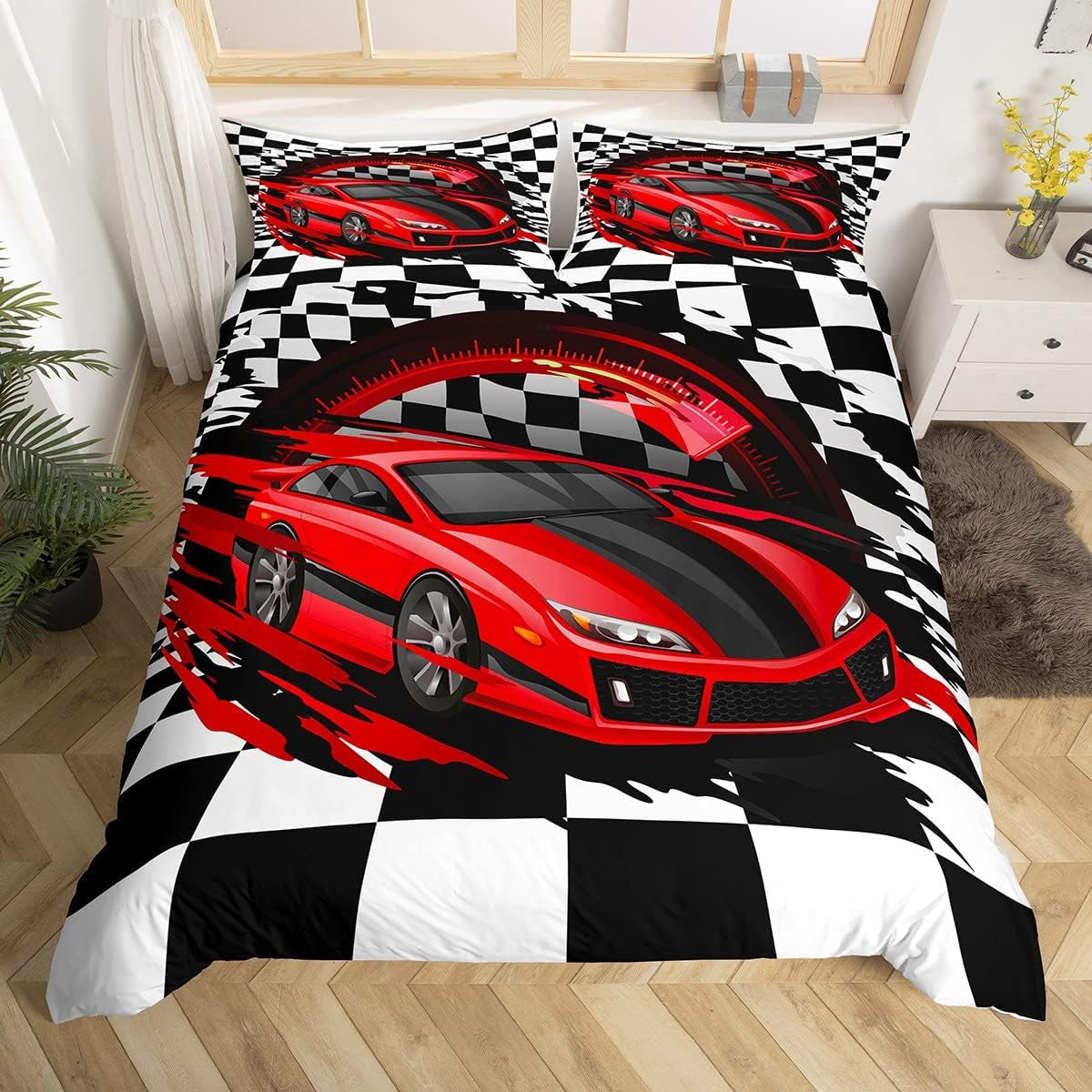 Jungen Cartoon Auto Sengetøj Sæt 135X200,Kinder Bau Fahrzeuge Tröster Abdeckung Für Kind Kleinkind Teens,Dinosaurier Bettbezug,Traktor Maschinerie Bagger Bettdecke Abdeckung,Lkw Autos Bedtuchen Naty Shop Multi 11 200*200+80*80*