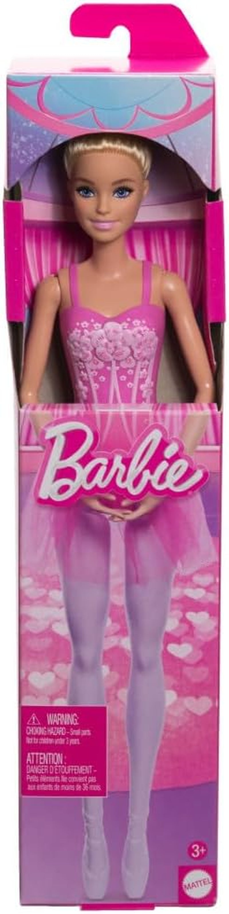 Barbie ballerinadukke modeblond dukke i aftagelig lilla tutu med balletarme og spidse sko HRG34
