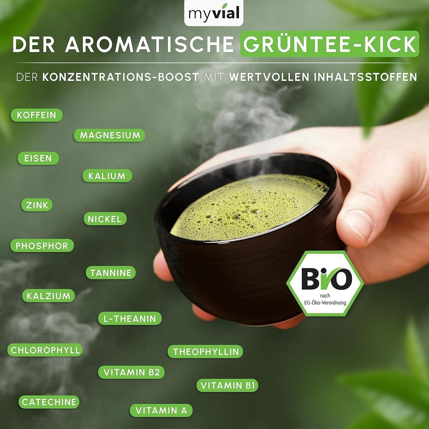 Økologisk Matcha Tea Premium Pulver 100g Grøn te af højeste kvalitet fra Japan Kagoshima - Perfekt til Smoothie Matcha Latte Japansk grøn te Vegansk uden tilsætningsstoffer Plastfri emballage