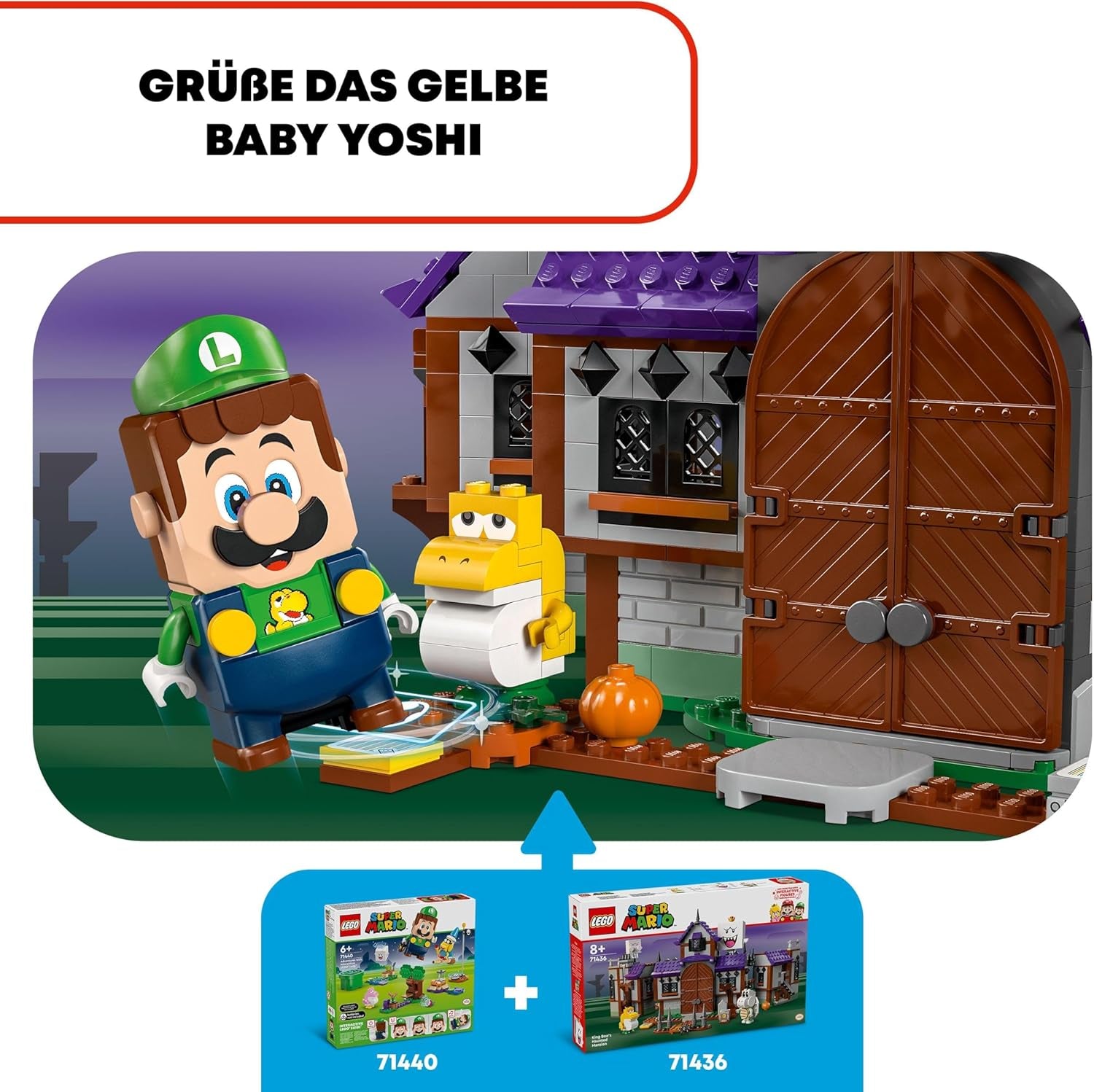 LEGO Super Mario King Buu Huu's Haunted House Kids Haunted House Nintendo-samlesæt med Baby Yoshi-gave til drenge, piger og spillere i alderen 8+ 71436 Byggesæt Besuche den LEGO-Store