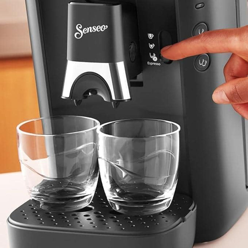 PHILIPS Senseo Maestro kapsel-espressomaskine - Intense Plus-teknologi, højkvalitets espresso, økologisk design, 1,2 l vandtank, memofunktion, afkalkningsindikator (CSA260/60)