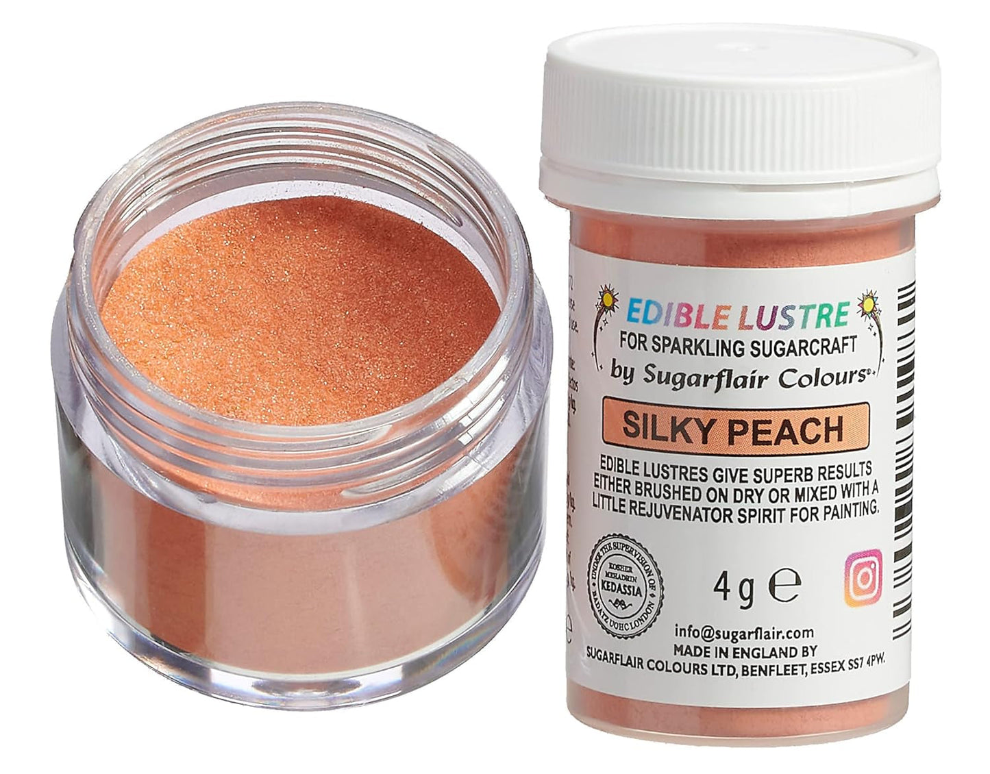 Sugarflair Edible Luster, spiselig glitter, fersken, 4 gram Glitter Naty Shop Standardtitel