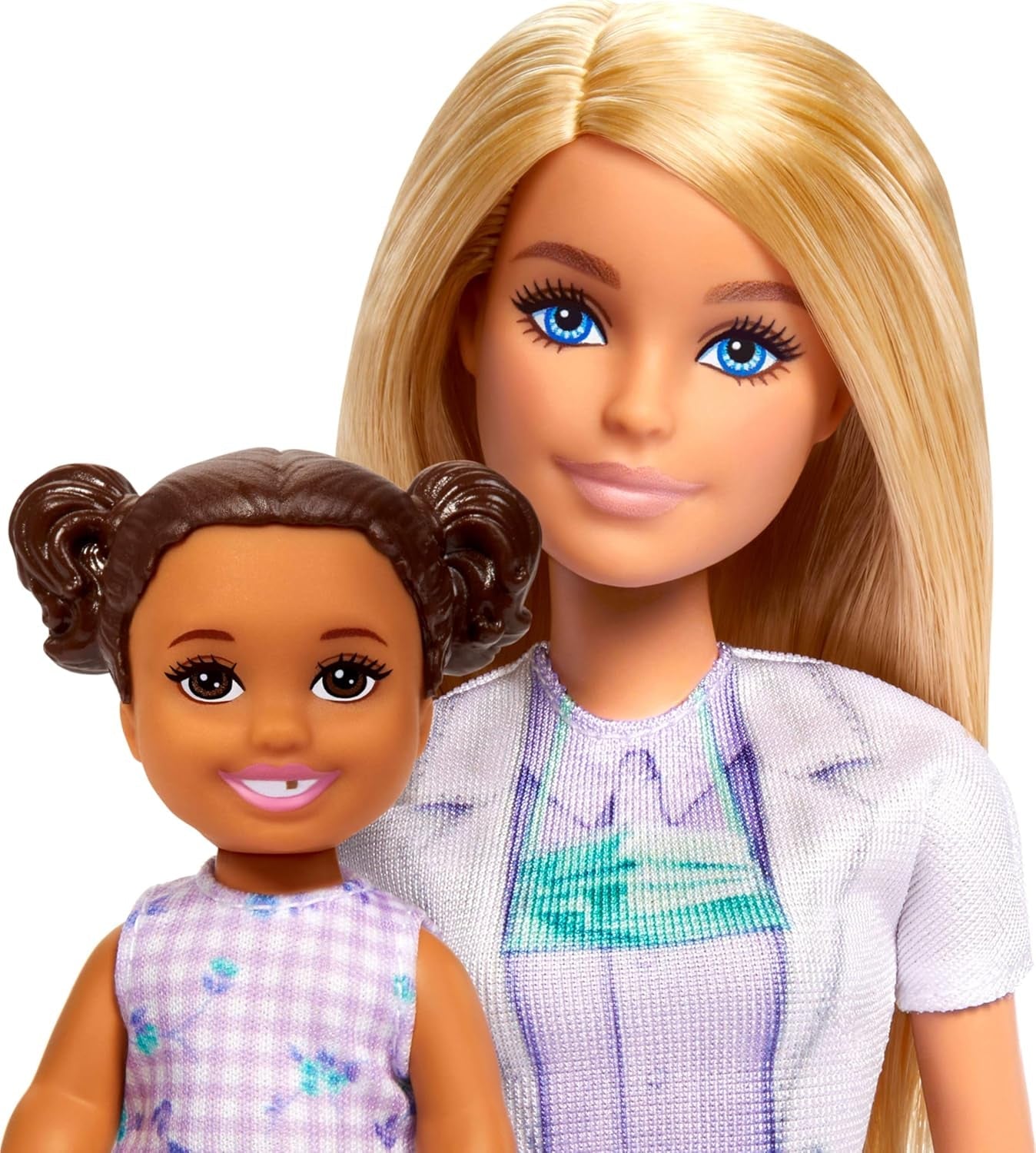 Barbie-tandlægedukke, modedukke med blondt hår, blå kjole og laboratoriefrakke, 1-barnsdukke, eksamenstilbehør og diverse tilbehør, JCR74