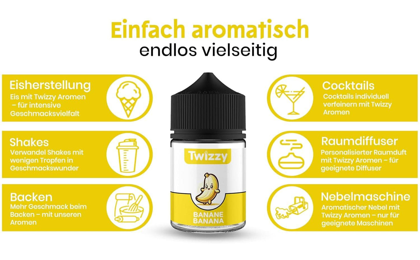 Twizzy Banana madsmag - 60 ml - Intens smag - Ideel til bagning Aromas Naty Shop