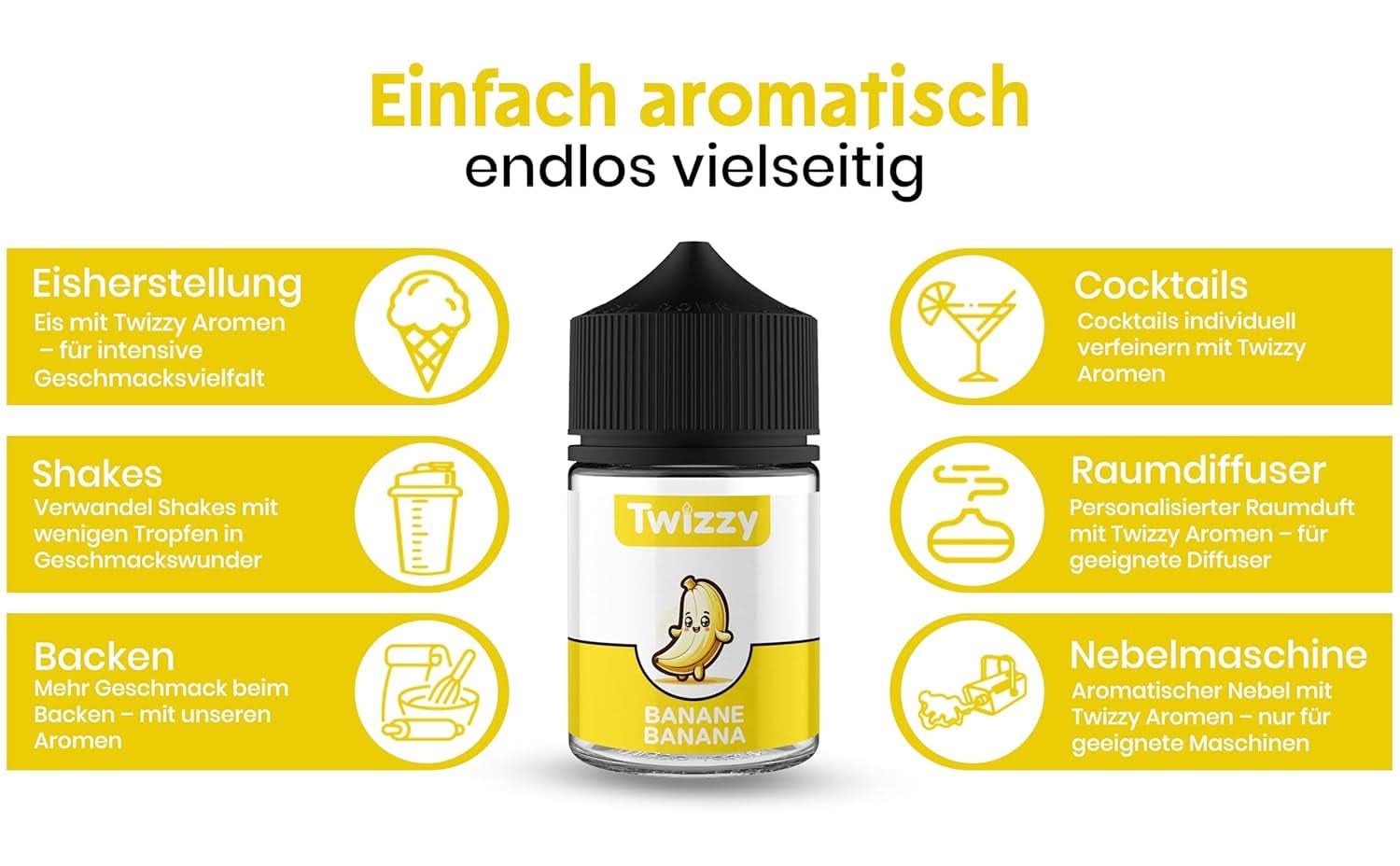 Twizzy Banana madsmag - 60 ml - Intens smag - Ideel til bagning Aromas Naty Shop