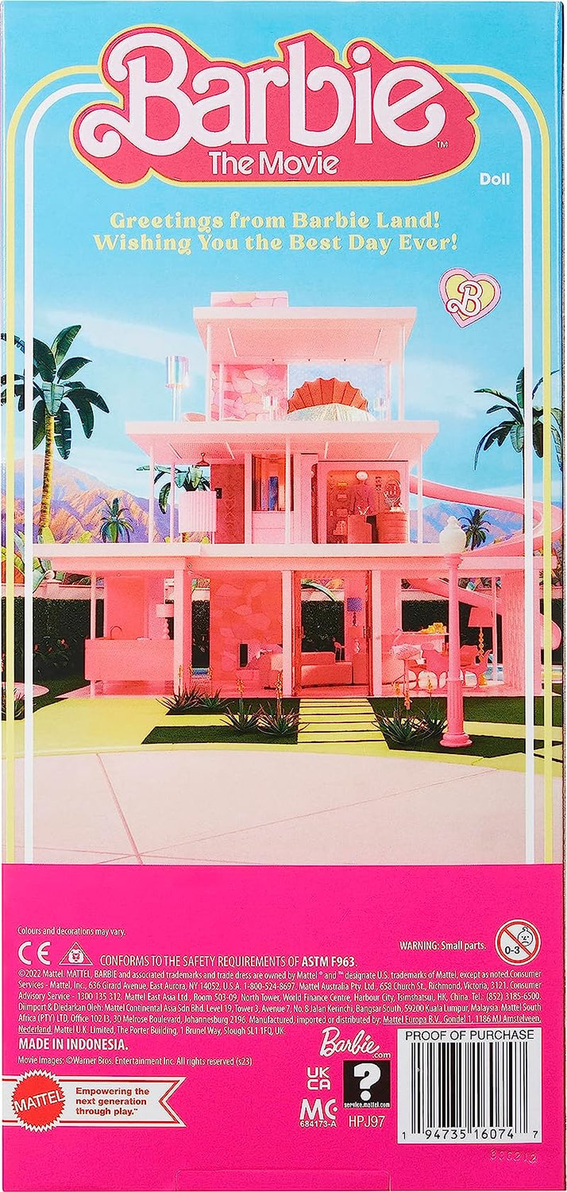 Barbie the Movie - Dukkefilmfans, Ken Doll, samlerdukke med surfbræt og sneakers, bevægelig krop, platinblondt hår, egnet som gave til 3-årige børn, HPJ97 Naty Shop-dukker