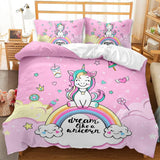 Sengetøj til piger, Unicorn, 2 pudebetræk Sengetøj - børn Naty Shop Unicorn Pink (model 1) 135×200 Cm