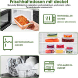 YASHE madopbevaringskrukke med låg, 12-stykke plastikopbevaringskrukkesæt, BPA-fri, 100 % lækagetæt, stabelbar, klare madopbevaringskasser Naty Shop