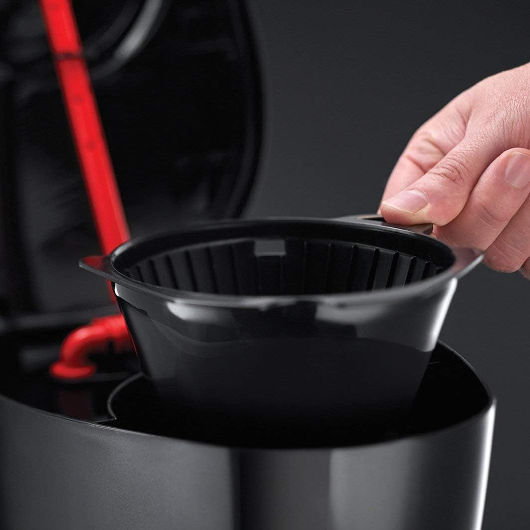 Russell Hobbs kaffemaskine [Digital timer, brusehoved for optimal udsugning og aroma] Teksturer+ (1 til 12 kopper, 1,25 l glaskaraffel, varmeplade, anti-drypsystem) Filterkaffemaskine 22620-56