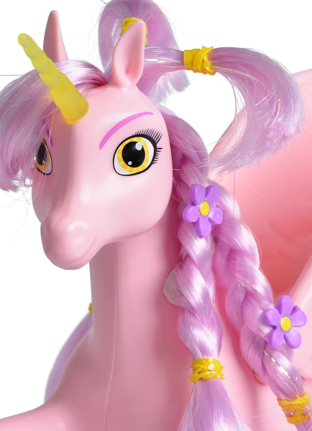 Simba 109480092 - Mia and Me Unicorn Kyara, med bevægelige vinger, hårspænder og stylingbørste, 20 cm, fra 3 år, pink Naty Shop Dolls