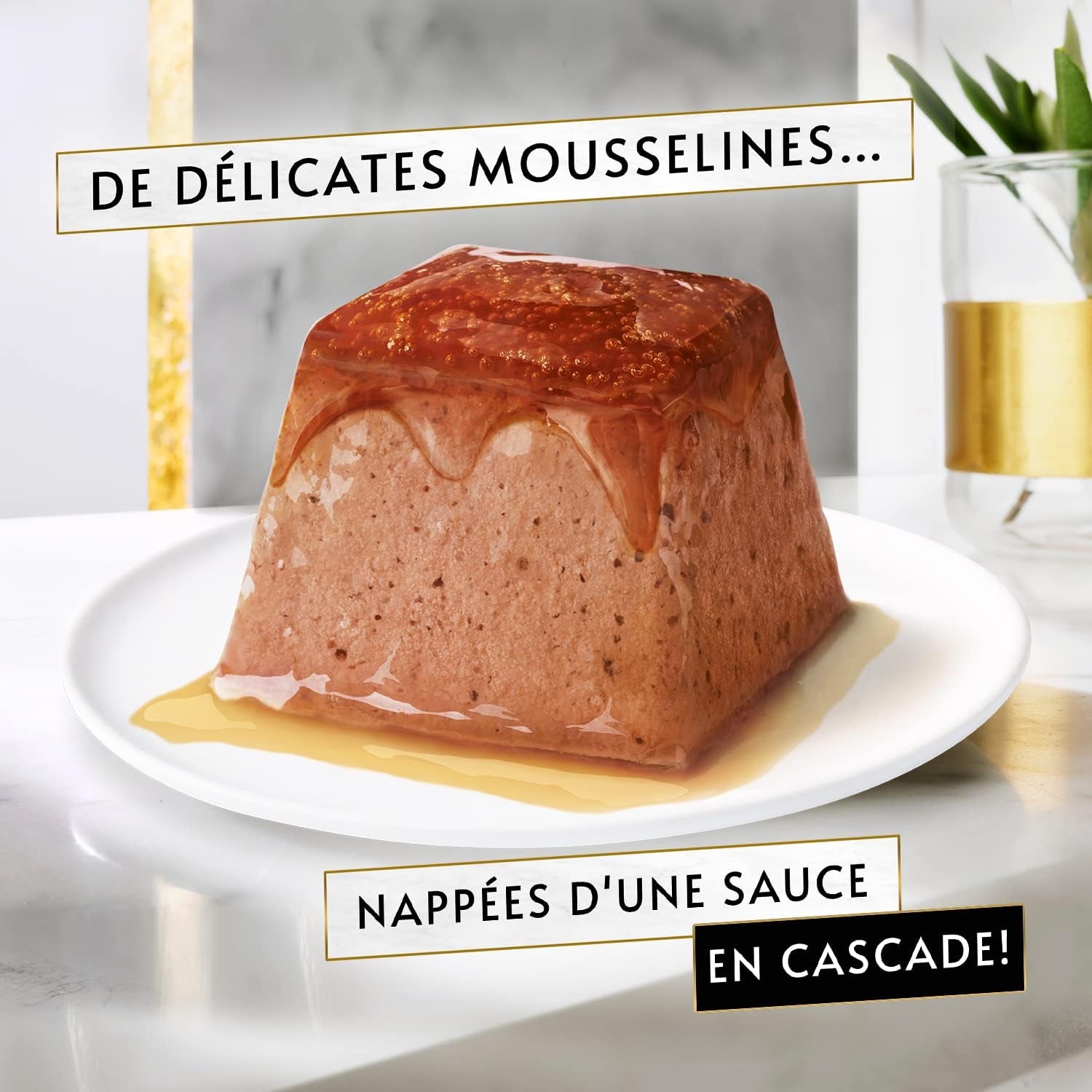 Anbefalinger, laksemuslin, med sauce, måltidsportioner til voksne katte, 4 x 57 g