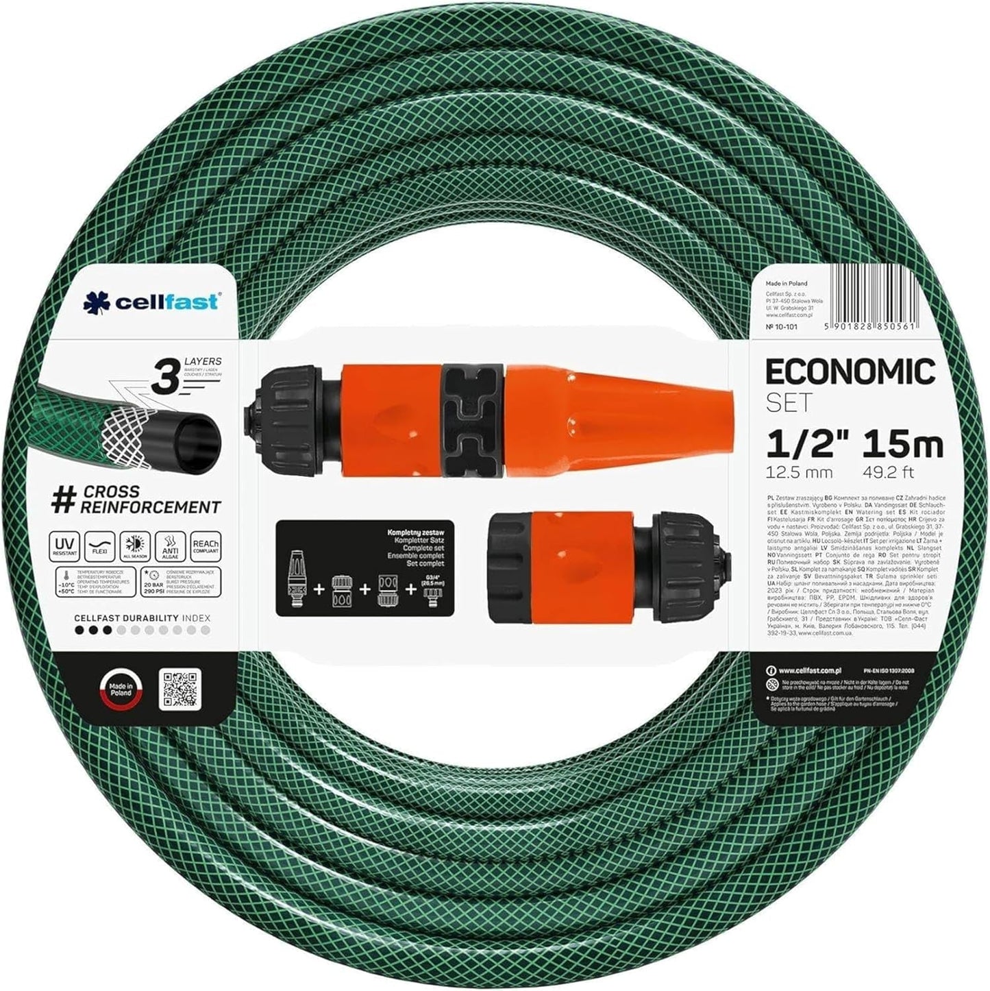 CELLFAST sprinklersæt, havesprinkler, plænesprinkler til blomster og planter, Quick Connect, økonomisk