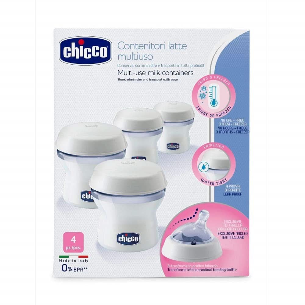 Chicco mælkeopbevaringsbeholder Step up Ny Inklusive silikonesutter Tilbehør Mad og amning Bebe Naty Shop