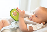 Nuby - Avocado-bidering - Silikone- og træbiderlegetøj - Roterende trækerne - Børnelegetøj til babyer og småbørn - Brænderi - BPA-fri - 6+ måneder
