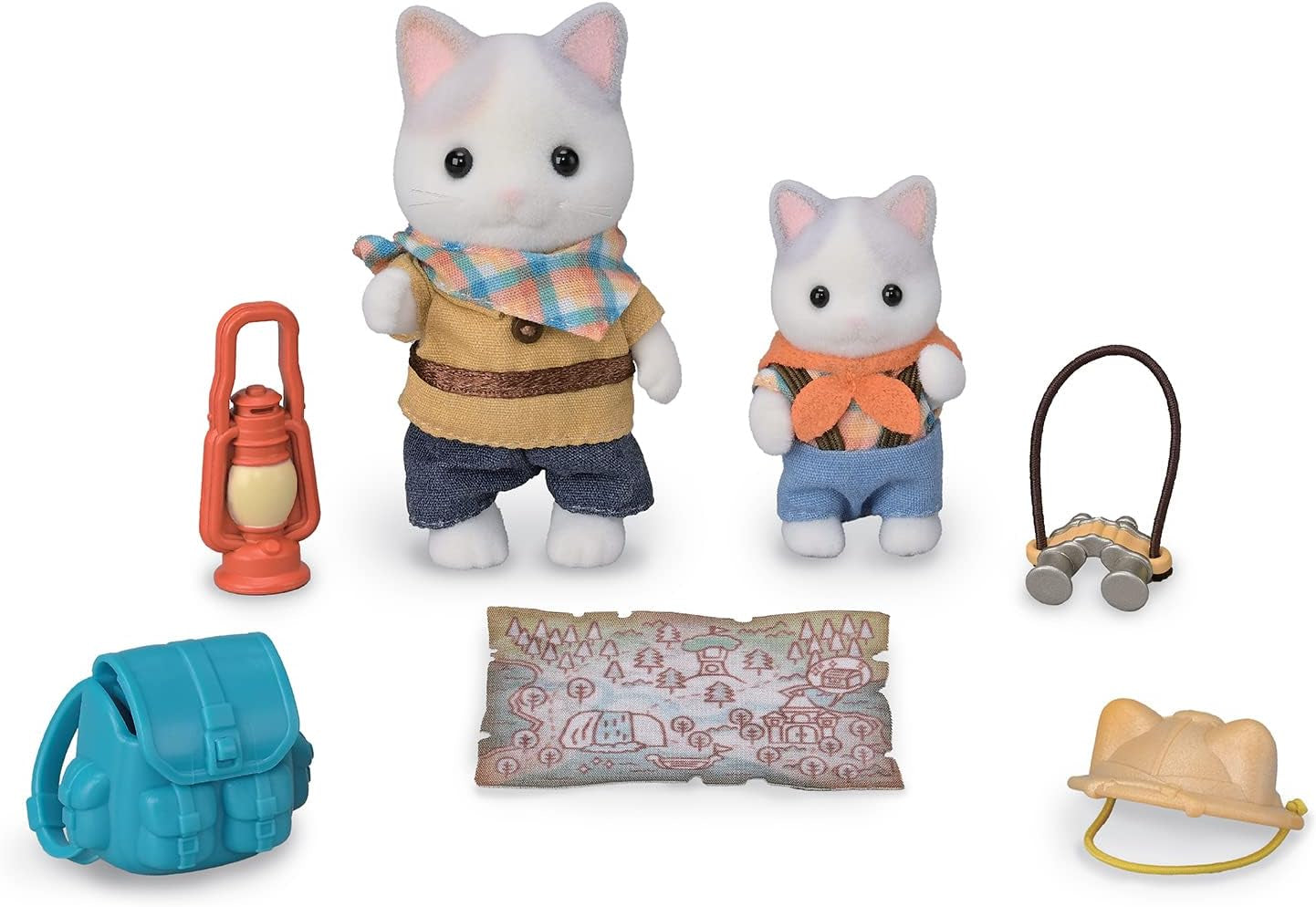 Sylvanian Families - 5763 Tofigur Adventure Explorer Sæt Mælke Kat Far Dreng Dyrefigur Detaljeret legetøj til 3 år gammelt Naty Shop Dukker