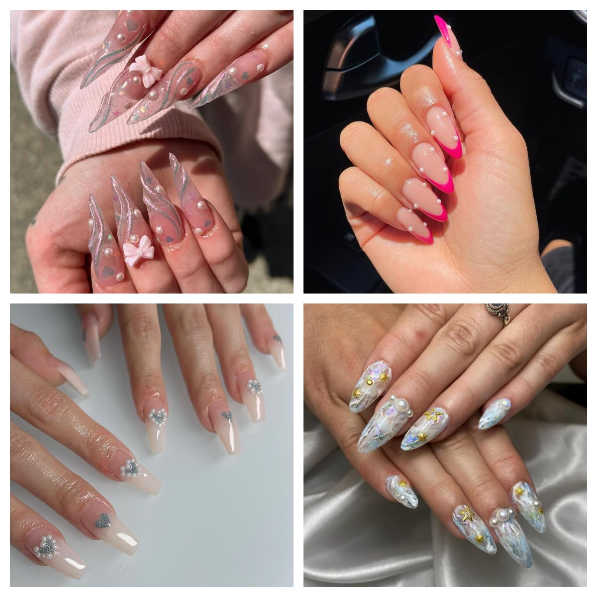 GZMAYUEN Nail Art Perlen Micro Caviar Für Nägel, 0,3-3Mm Goldene Silber Mini Caviar Strasssteine, Weiß Beige Mini Nägel Perlen Mikroperlen Dekor Für Nägel