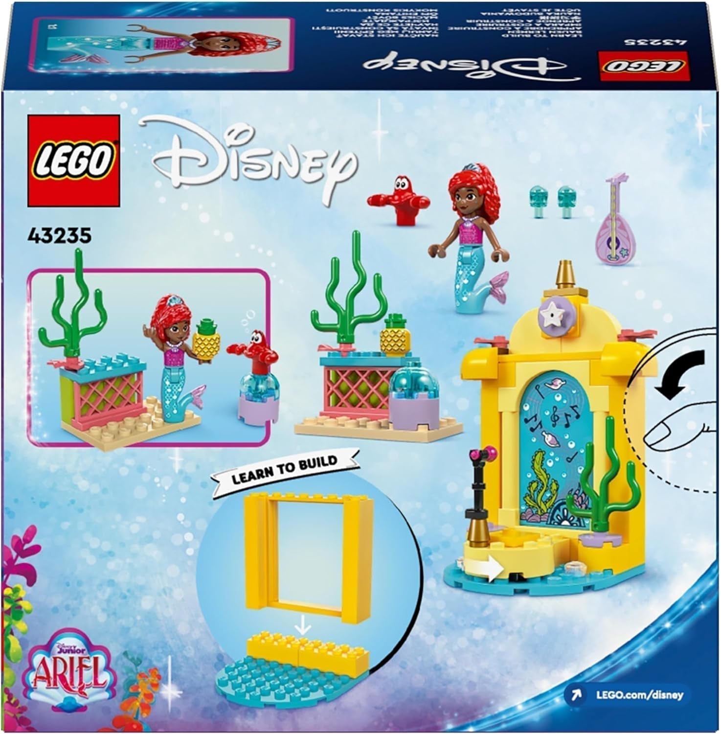 LEGO Ç€ Disney Prinsesse Arielles musikalske byggelegetøj til børn med 2 figurer, gaveidé til piger og drenge fra 4 år og tv-seriefans, børnelegetøj 43235 byggesæt Beuche den LEGO-Store