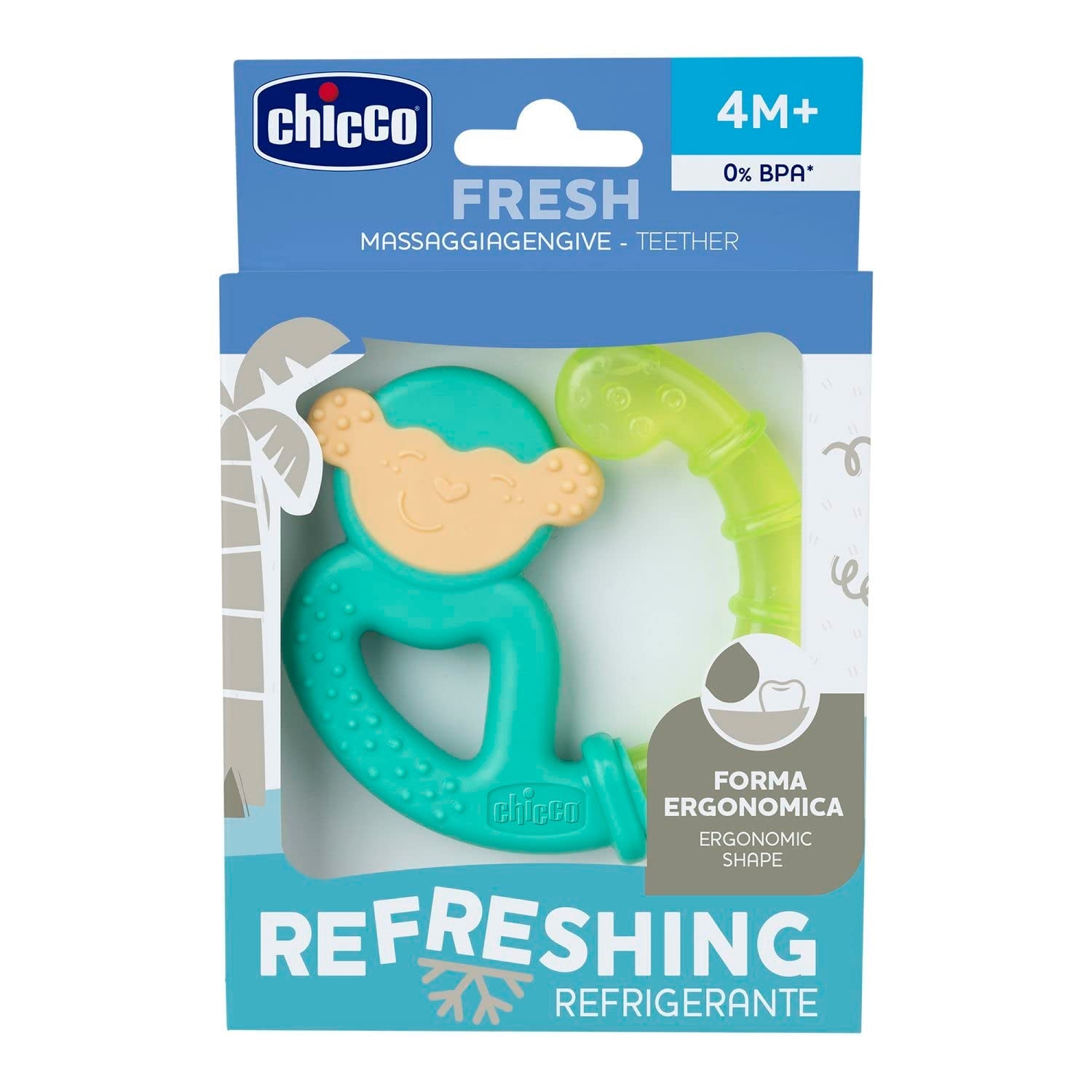 Chicco Fresh&Relax Monkey or Sloth bidering, 4M+, fyldt med sterilt vand