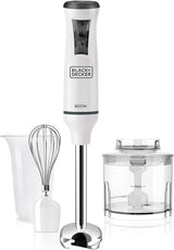 BLACK+DECKER Stand mixer | BXHBA1500E | 1500 Watt | 20 hastigheder | Turbo | Edelstahl | Spritzschutz | Inklusive Pürieraufsatz, Schneebesen, Zerkleinerer Und Messbecher Kitchen Naty Shop Single 3 Zubehörteile 600W