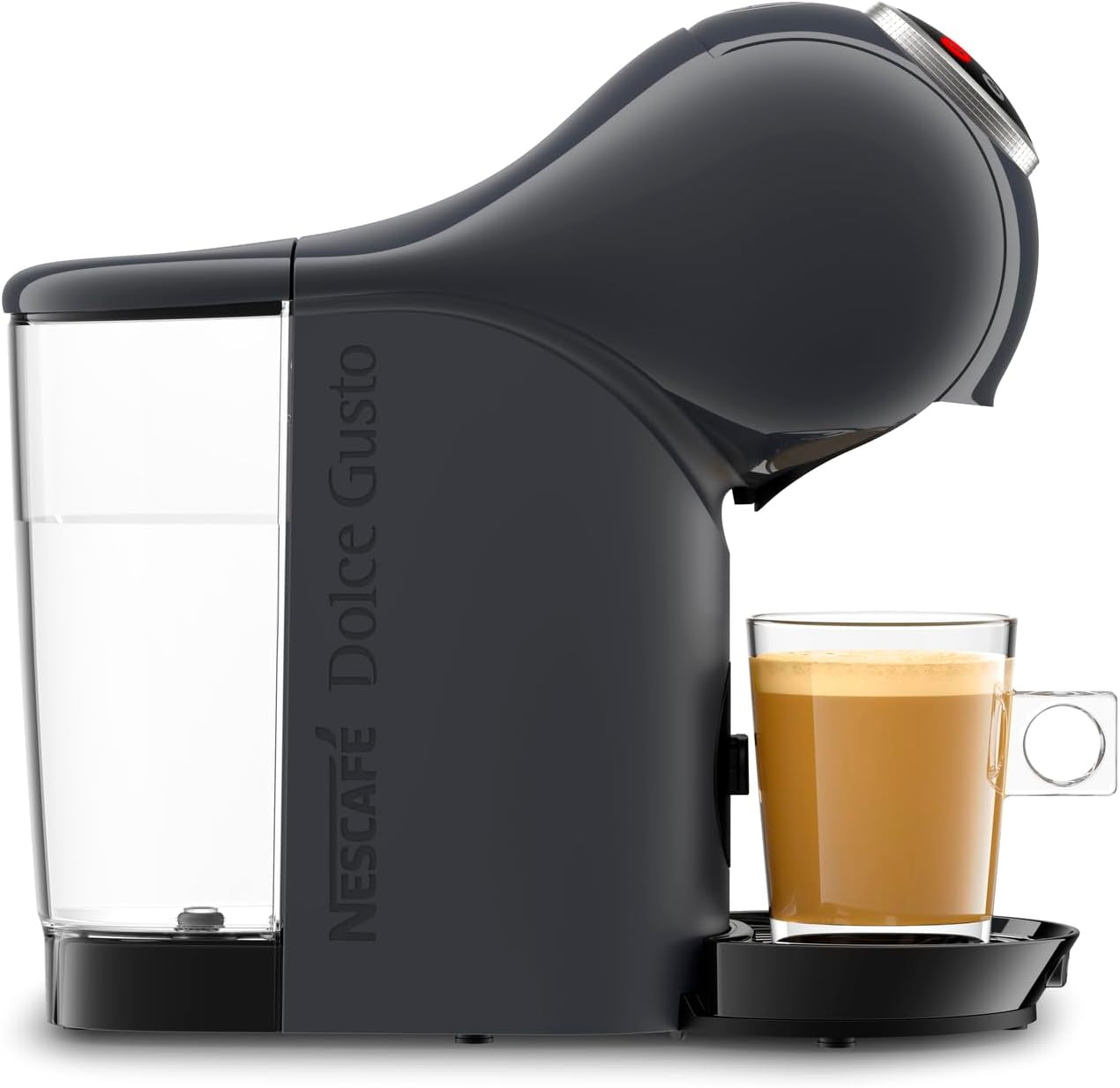 NESCAFÉ Dolce Gusto Genio S Plus fra Krups, kompakt kapsel kaffemaskine, kapacitet 0,8 liter, 1500 watt, automatisk advarsel om afkalkning, space grey, KP340B