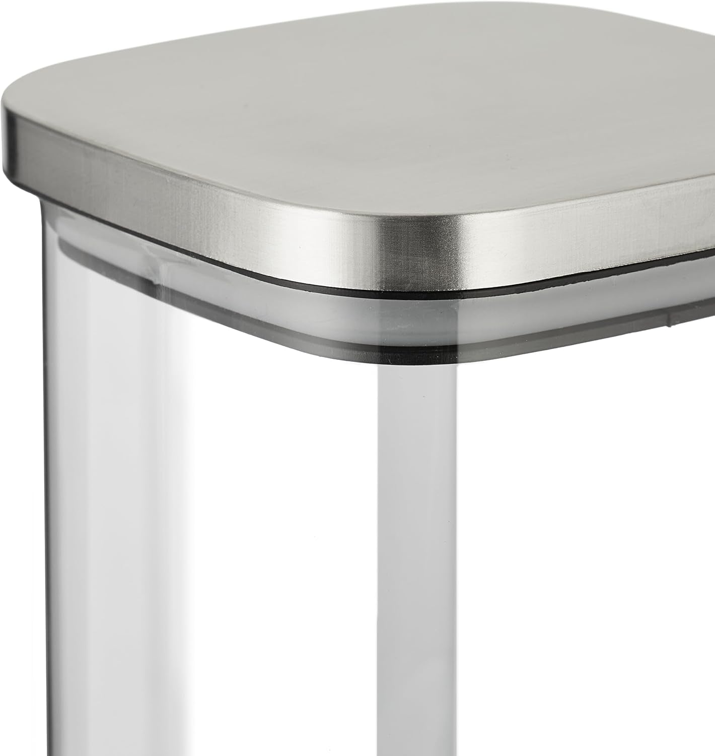 Relaxdays opbevaringskrukker med låg Sæt med 3 600 ml firkantede opbevaringskrukker Lækagesikre glasbeholdere Klar/sølv madopbevaringsbokse Naty Shop