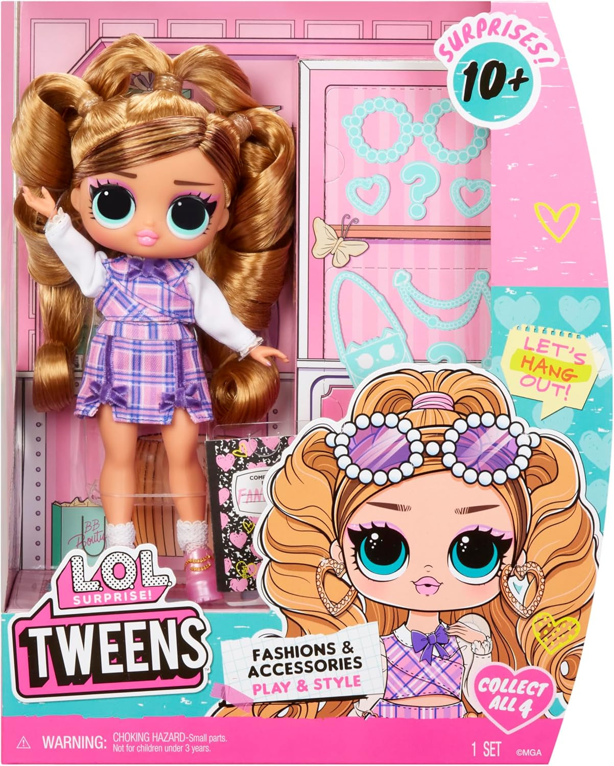 LOL overraskelse! Tweens Core Doll - Fancy Girl - Indeholder 1 modedukke med outfit og tilbehør, 4 samleobjekter, Rose