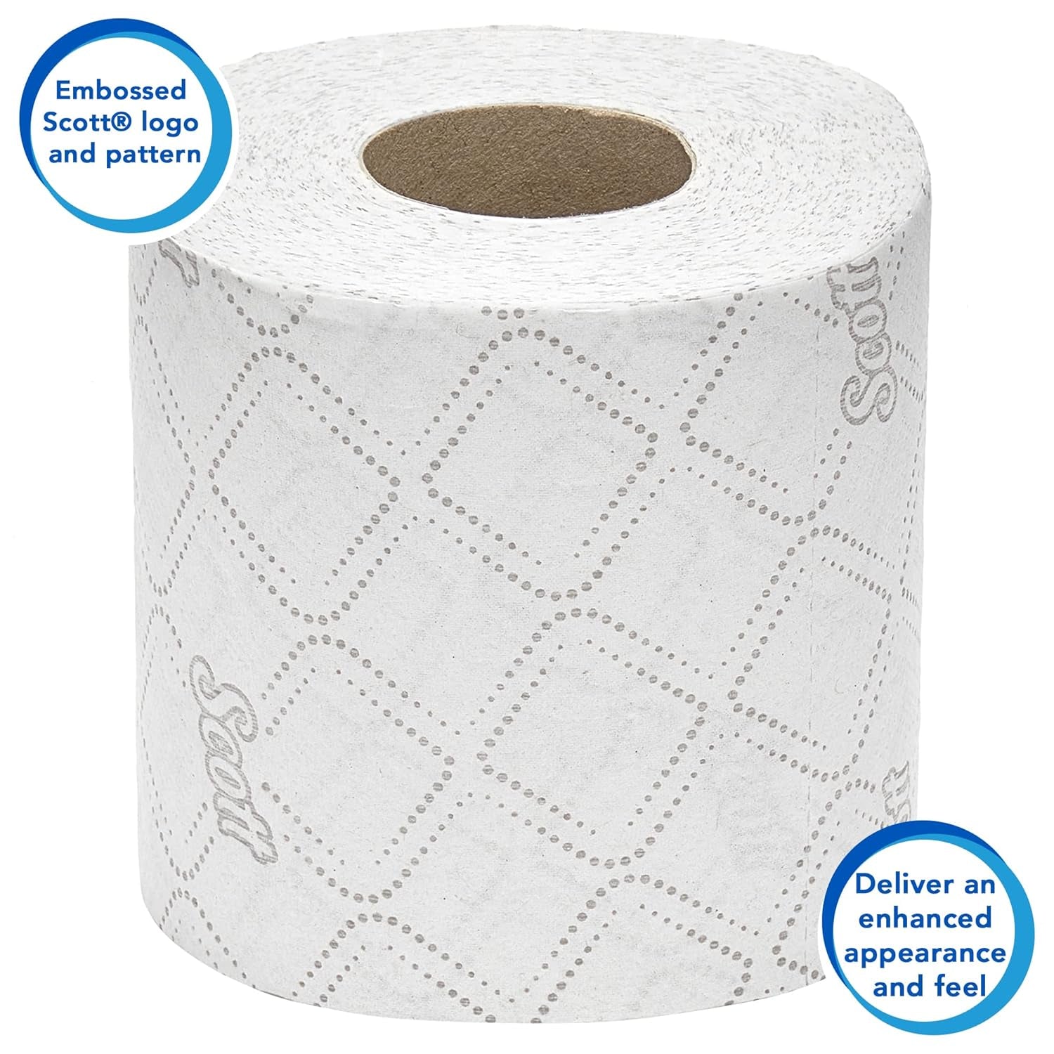 Scott® Essentialtm 8519 toiletpapir 2-lags hvidt Fsc-certificeret genbrugsfiber toiletpapir 64 ruller X 350 ark (i alt 22.400 ark)
